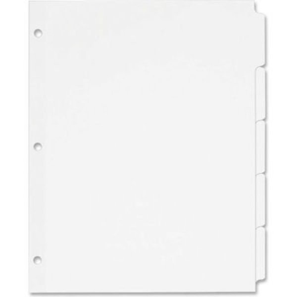 Avery Dennison Avery Recycled Write-On Tab Divider, 8.5"x11", 5 Tabs, 36 Sets, White/White 11506